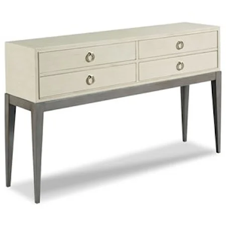 Two-Tone Console Table with 4 Drawers